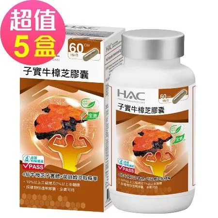 【永信HAC】高濃縮子實牛樟芝膠囊x5瓶(60粒/瓶)🌞90D007